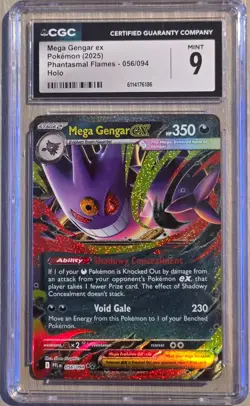Mega Gengar ex 056/094 Phantasmal Flames 2025 CGC 9 English Pokemon - Image 1