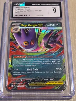 Mega Gengar ex 056/094 Phantasmal Flames 2025 CGC 9 English Pokemon - Image 2