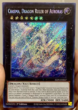 Yugioh Chasma Dragon Ruler of Auroras ALIN-EN047 Secret Rare 1st Ed NM w/Track - Image 1