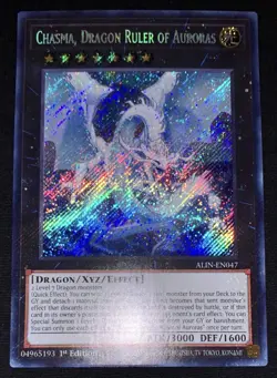 Yugioh Chasma Dragon Ruler of Auroras ALIN-EN047 Secret Rare 1st Ed NM w/Track - Image 3