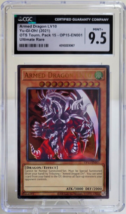 2021 YuGiOh OP15-EN001 Armed Dragon LV10 Ultimate Rare CGC 9.5 - Image 1