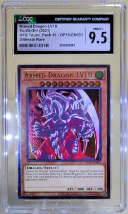 2021 YuGiOh OP15-EN001 Armed Dragon LV10 Ultimate Rare CGC 9.5 - Image 2