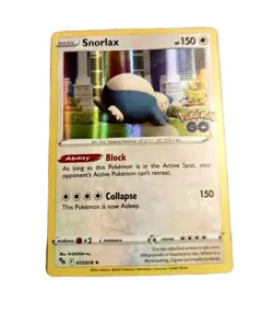 Pokemon Rare Foil Holo Foil Snorlax Card 055/078 Pokemon Go - Image 1