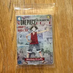 One Piece Monkey D. Luffy US Voyage College Basketball Promo Card - SEALED - Image 1