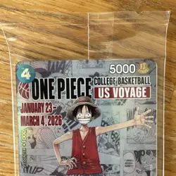 One Piece Monkey D. Luffy US Voyage College Basketball Promo Card - SEALED - Image 3