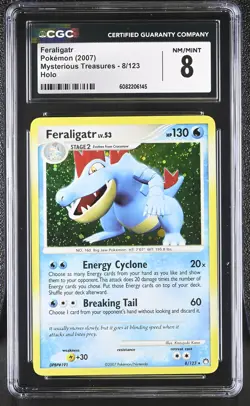 CGC 8 Feraligatr 2007 Mysterious Treasures 8/123 Holo Pokemon Card - Image 1