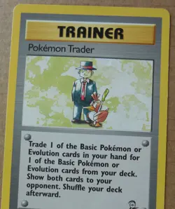 Pokemon Trader 106/130 Rare Non-Holo Base 2 Set Pokemon Trainer Card LP - Image 2