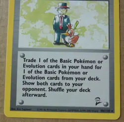 Pokemon Trader 106/130 Rare Non-Holo Base 2 Set Pokemon Trainer Card LP - Image 3