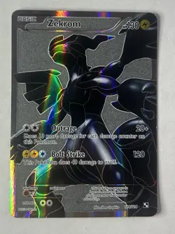 Zekrom 114/114 Black & White Base Full Art Holo Ultra Rare Pokemon Card - Image 1