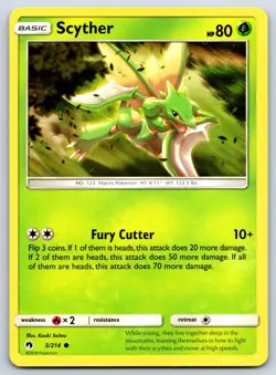 Scyther - Lost Thunder 3/214 Kouki Saitou Sun Moon Pokemon TCG Card NM - Image 1