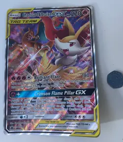 Pokemon TCG Charizard & Braixen GX Tag Team Black Star Promo SM230 jumbo card - Image 2