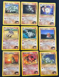 Pokemon Gym Heroes Brock’s Card Lot 10 Cards Onix Primeape Graveler Rhyhorn WOTC - Image 1