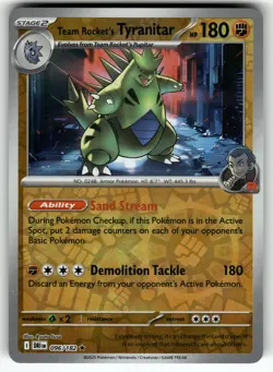 Team Rocket's Tyranitar 096/182 SV10: Destined Rivals NM Pokemon Card TCG - Image 1