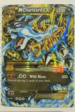 Pokemon Mega M Charizard EX TCG Secret Ultra Rare Holo Card XY Flashfire 108/106 - Image 1