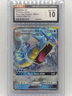 Pokemon 2019 Hidden Fates Tin Gyarados GX Black Star Promo SM212 CGC 10 Gem Mint - Image 1