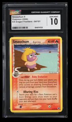 2006 Pokemon EX Dragon Frontiers Smoochum Delta CGC 10 English #64/101 - Image 1