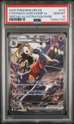 2025 POKEMON DRI EN-DESTINED RIVALS #232 CYNTHIA'S GARCHOMP EX PSA 10 - Image 1