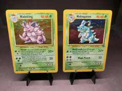 Pokemon TCG Nidoking Nidoqueen Base Set & Jungle Holo Rare Lot WOTC VTG 1999 - Image 1