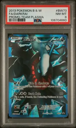 2013 POKEMON B&W PROMO TEAM PLASMA #BW73 FULL ART/DARKRAI PSA 8 - Image 1