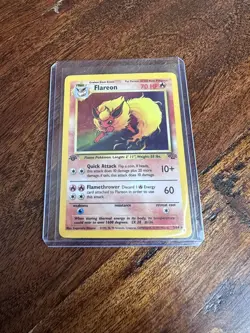 Flareon 3/64 Rare Jungle Holo 1st Edition Pokemon Holographic - Image 1