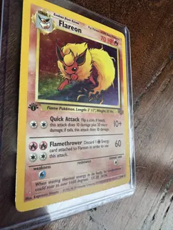 Flareon 3/64 Rare Jungle Holo 1st Edition Pokemon Holographic - Image 2