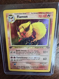 Flareon 3/64 Rare Jungle Holo 1st Edition Pokemon Holographic - Image 4