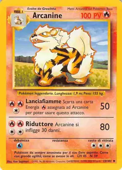 Arcanine 23/102 Uncommon Base Set Pokemon MP - Image 1