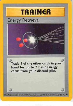 Energy Retrieval 81/102 Uncommon Base Set Pokemon MP - Image 1