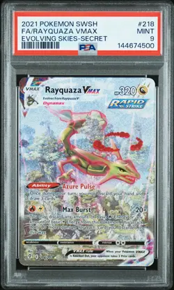 2021 POKEMON SWORD & SHIELD EVOLVING SKIES SECRET FULL ART/RAYQUAZA VMAX PSA 9 - Image 1