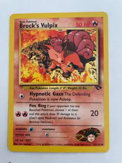 Pokemon TCG Gym Challenge Unlimted Brock's Vulpix 37/132 NM - Image 1