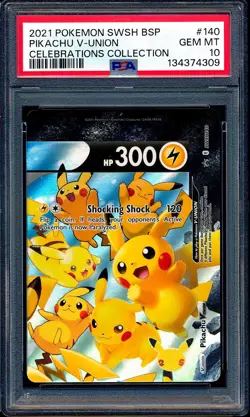 Pikachu V-Union 2021 Pokemon Celebrations Collection Promo #140 PSA 10 - Image 1