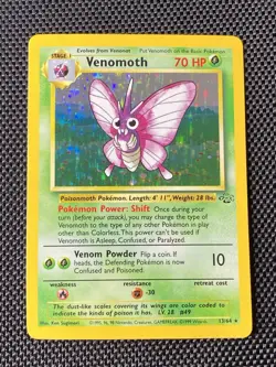 Pokemon Vintage Holo Venomoth Jungle 13/64 WotC MP/LP - Image 1
