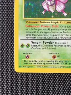 Pokemon Vintage Holo Venomoth Jungle 13/64 WotC MP/LP - Image 5