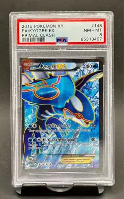 PSA 8 Kyogre EX #148 Full Art 2015 Pokemon XY Primal Clash - Image 1