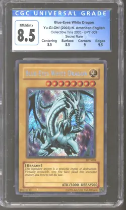 Yu-Gi-Oh 2003 Tin Secret Blue-Eyes White Dragon BPT-009 CGC 8.5 YuGiOh - Image 1