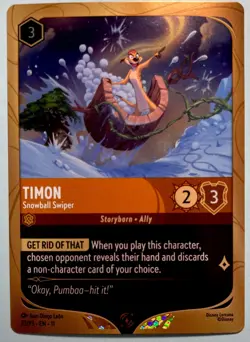 Timon - Snowball Swiper 32/P3 COLD FOIL PROMO Winterspell Disney Lorcana - Image 1