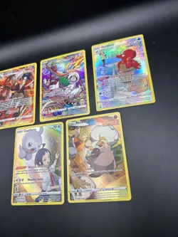 Set Of 5 Full Art Holo Trainer Pokemon Cards NM Houndoom Rockruff Castform - Image 5