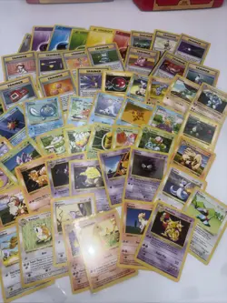 Shadowless) Pokemon BASE Set 55 Card COMMON/UNCOMMON RARE Non-Holo Lot Of 55 - Image 1