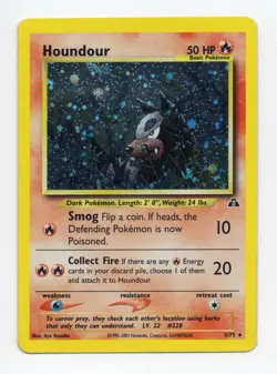 Pokemon TCG Houndour Neo Discovery Holo Rare Card NM- - Image 1