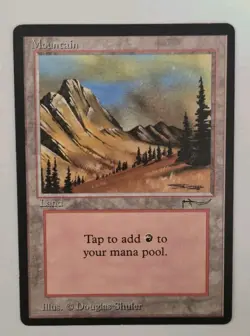 Vintage 1994 MtG Magic The Gathering Arabian Nights Mountain Land Card - Image 1