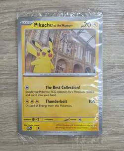 Pikachu At The Museum Pokemon X Natural History Museum. Jumbo Promo Card. Sealed - Image 1