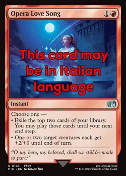 MTG OPERA LOVE SONG FOIL EXC - CANZONE LIRICA D'AMORE 147 - FIN - MAGIC - Image 1