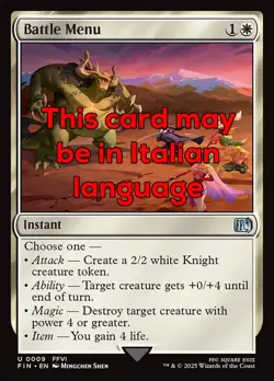 MTG 4x BATTLE MENU EXC - MENU DI BATTAGLIA 9 - FIN - MAGIC - Image 1