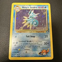Misty's Seadra 9/132 Gym Heroes Prerelease Holo Rare Pokemon - Near Mint! - Image 2