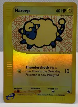 Pokemon Mareep 119/165 Expedition Reverse Holo LP - Image 1