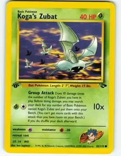 Koga's Zubat - 1st Edition - 83/132 Gym Challenge - Pokemon TCG - 2000 - Image 1