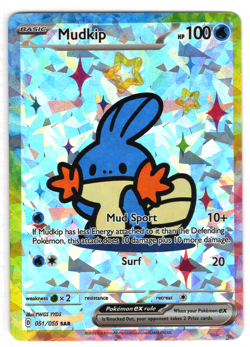 POKEMON - CHINESE DERP * MUDKIP - CRACKED ICE FOIL HOLO - Image 1