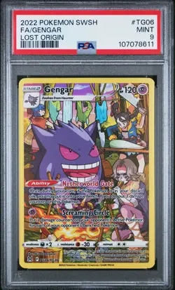 2022 POKEMON SWORD & SHIELD LOST ORIGIN #TG06 FULL ART/GENGAR PSA 9 - Image 1