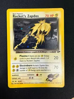 Rocket's Zapdos - 15/132 - Holo Rare - Unlimited Gym Challenge (NM) Pokemon - Image 1