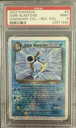 2002 Pokemon Dark Blastoise Legendary Coll. Reverse Holo Rare #4 PSA 9 - Image 1
